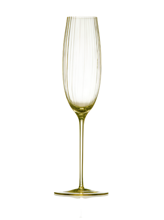 Tethys champagne flute glass - citrine